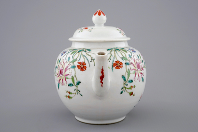 A fine Chinese famille rose teapot with a pair of goats, Qianlong