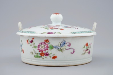Een Chinees famille rose botervlootje, Qianlong, 18e eeuw