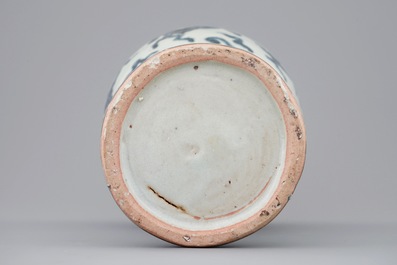 A Chinese blue and white meiping vase, Ming, Wanli