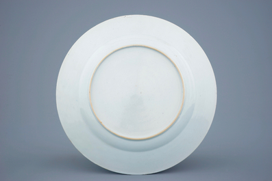 A Chinese famille rose floral plate, Qianlong, 18th C.