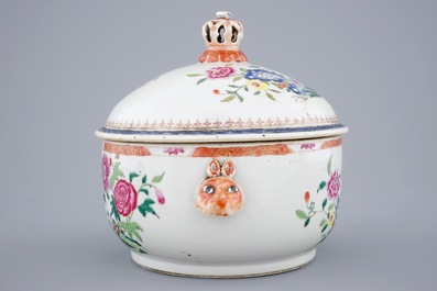 A Chinese famille rose tureen on stand, Qianlong, ca. 1760