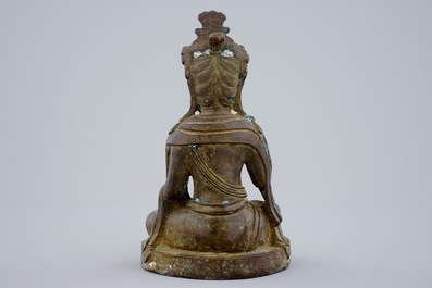 Un mod&egrave;le de Bouddha Shakyamuni en bronze, Chine, 19&egrave;me