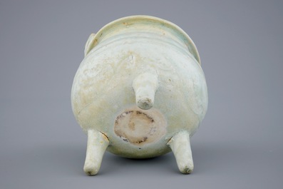 A qingbai tripod censer and a phoenix bowl, Song or Yuan Dynasty, 10-14th C.