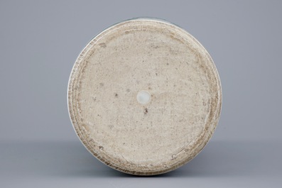 A Chinese wucai sleeve vase, 20th C.