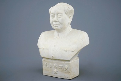 Un buste de Mao en biscuit, Chine, 20&egrave;me