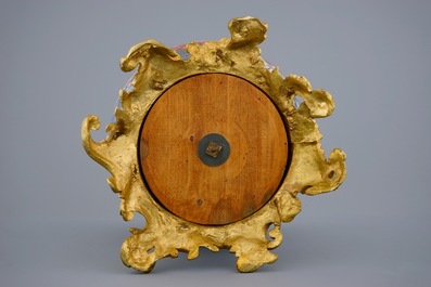 A large Chinese Imari-style export porcelain vase on gilt bronze foot, 18th C.