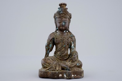 Un mod&egrave;le de Bouddha Shakyamuni en bronze, Chine, 19&egrave;me