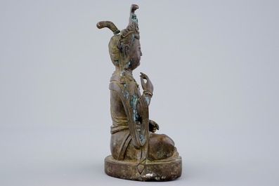 Un mod&egrave;le de Bouddha Shakyamuni en bronze, Chine, 19&egrave;me