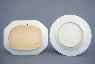 A Chinese famille rose 35-piece service with "John Adams" pattern, Qianlong, 18th C.