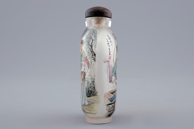 A Chinese inside-painted glass snuff bottle, 19/20th C.