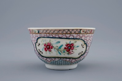 A Chinese famille rose ruby back eggshell cup and saucer, Yongzheng, 1723-1735