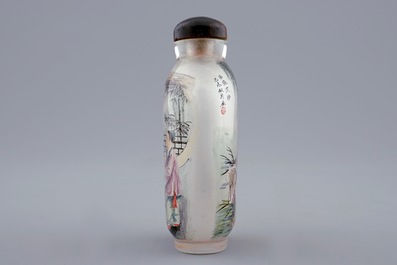 A Chinese inside-painted glass snuff bottle, 19/20th C.