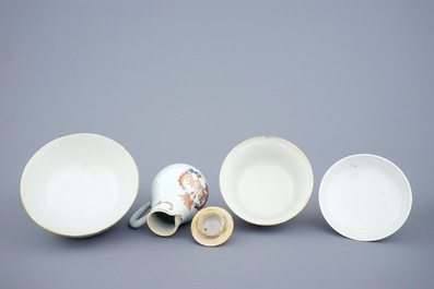 A monogrammed Chinese famille rose and gilt part tea service, Qianlong, 18th C.