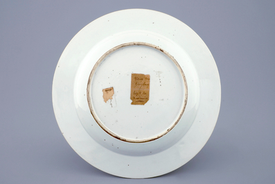 A Chinese famille rose mythological plate with Apollo and Daphne, Yongzheng