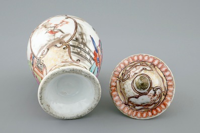 A Chinese mandarin tea caddy and cover, Qianlong, 18th C.