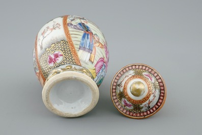 A Chinese mandarin tea caddy and cover, Qianlong, 18th C.