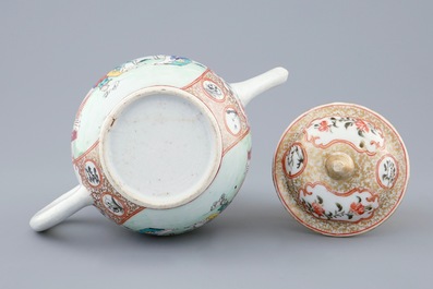A Chinese mandarin teapot and cover, Qianlong, 18th C.
