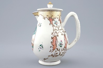 Une verseuse couverte en porcelaine de Chine &agrave; d&eacute;cor europ&eacute;en, Qianlong, 18&egrave;me