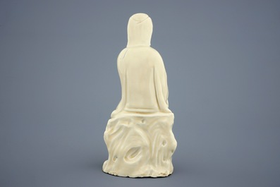 A Chinese Dehua blanc de Chine model of Guanyin, 18th C.