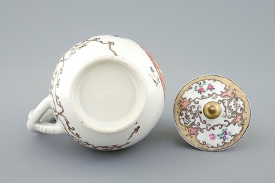 Une verseuse couverte en porcelaine de Chine &agrave; d&eacute;cor europ&eacute;en, Qianlong, 18&egrave;me