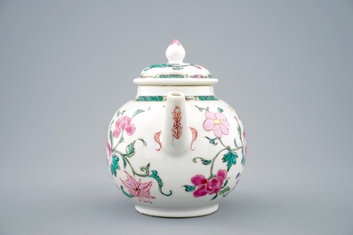 A Chinese famille rose teapot and cover, Yongzheng/Qianlong