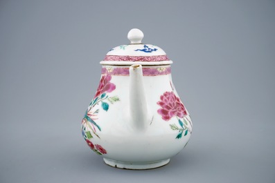 A Chinese famille rose teapot and cover with pheasants, Yongzheng, 1723-1735