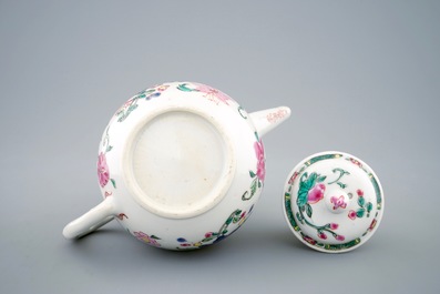 A Chinese famille rose teapot and cover, Yongzheng/Qianlong