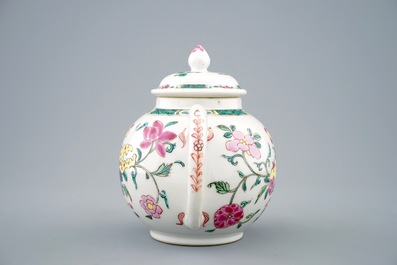 A Chinese famille rose teapot and cover, Yongzheng/Qianlong