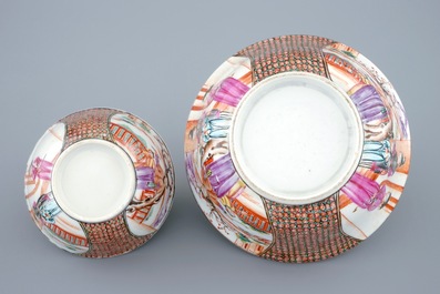 Een groep fijn Chinees exportporselein met mandarijns decor, Qianlong