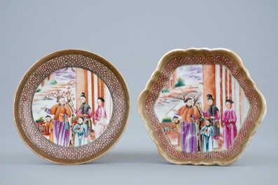 Een groep fijn Chinees exportporselein met mandarijns decor, Qianlong