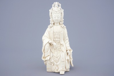 Une figure de Guanyin en porcelaine blanc de Chine de Dehua d'apr&egrave;s He Chaozong, 19/20&egrave;me