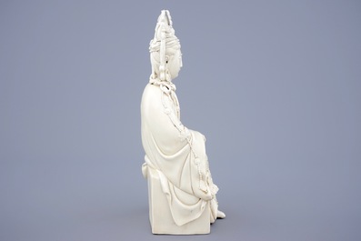Une figure de Guanyin en porcelaine blanc de Chine de Dehua d'apr&egrave;s He Chaozong, 19/20&egrave;me