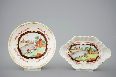 Une partie d'un service &agrave; th&eacute; en porcelaine de Chine famille rose et dor&eacute; de style Meissen, Qianlong, 18&egrave;me