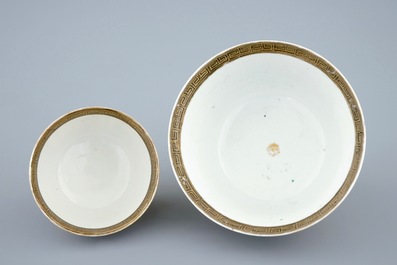 Een groep fijn Chinees exportporselein met mandarijns decor, Qianlong