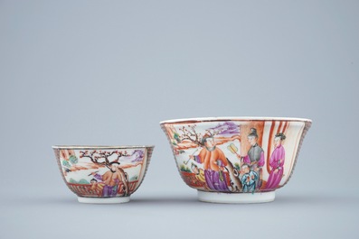 Een groep fijn Chinees exportporselein met mandarijns decor, Qianlong