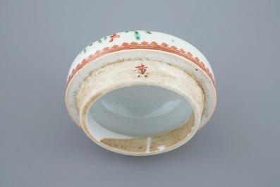A large Chinese famille rose teapot and cover, 18th C.