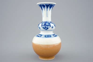 A Chinese blue and white caf&eacute; au lait vase, ex-coll. August the Strong, Kangxi
