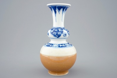 A Chinese blue and white caf&eacute; au lait vase, ex-coll. August the Strong, Kangxi