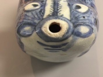 A blue and white Chinese frog-shaped kendi, Wanli, 1573-1619