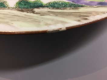 An unusual Chinese famille rose dish painted all-over, Yongzheng, 1723-1735
