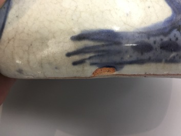 A blue and white Chinese frog-shaped kendi, Wanli, 1573-1619