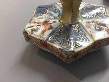A fine pair of large Chinese Imari style teapots and covers, Kangxi