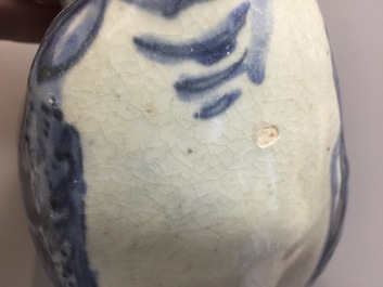 A blue and white Chinese frog-shaped kendi, Wanli, 1573-1619