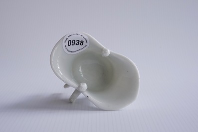 A Chinese Dehua blanc de Chine "Jue" wine cup, Kangxi