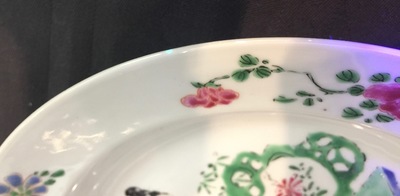 A pair of fine Chinese famille rose plates, Yongzheng, 1723-1735