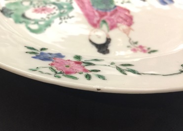 A pair of fine Chinese famille rose plates, Yongzheng, 1723-1735