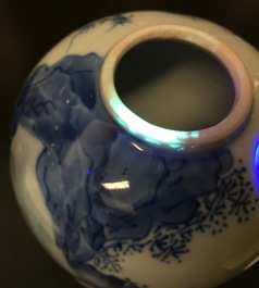 Un vase en porcelaine de Chine bleu et blanc, Kangxi