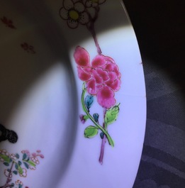 Two fine Chinese famille rose plates, Yongzheng, 1723-1735