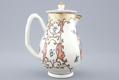 Une verseuse couverte en porcelaine de Chine &agrave; d&eacute;cor europ&eacute;en, Qianlong, 18&egrave;me