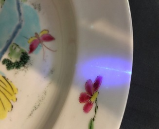 Two fine Chinese famille rose plates, Yongzheng, 1723-1735